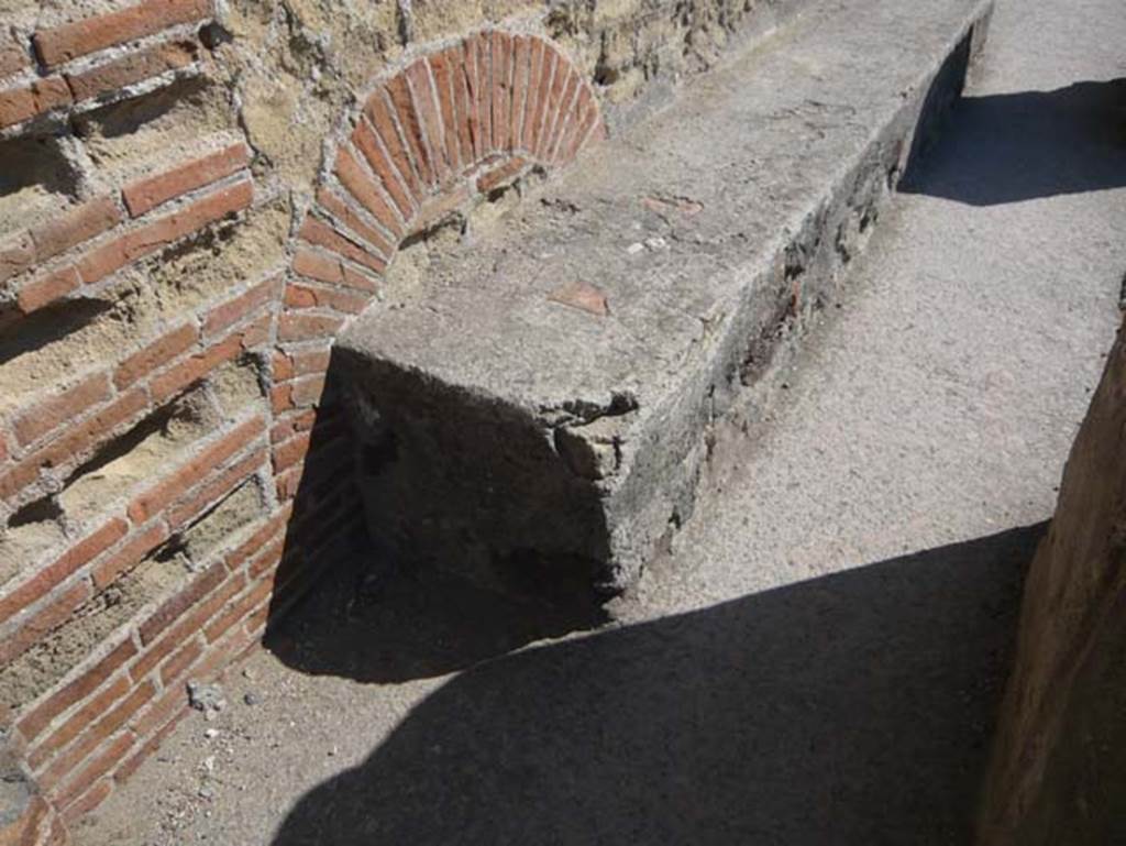 II.2 Herculaneum, August 2013. Bench on north side of entrance doorway. Photo courtesy of Buzz Ferebee.